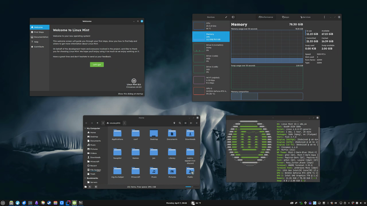 Linux Mint 22 Cinnamon desktop