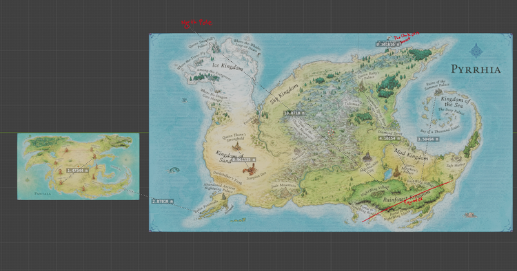 How big are Pyrrhia and Pantala in Wings of Fire?